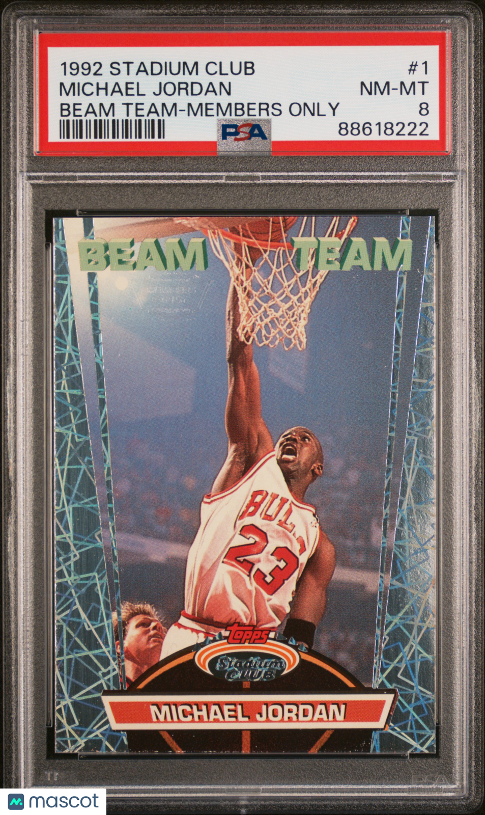 1992 Stadium Club Beam Team Michael Jordan #1 Members Only PSA 8