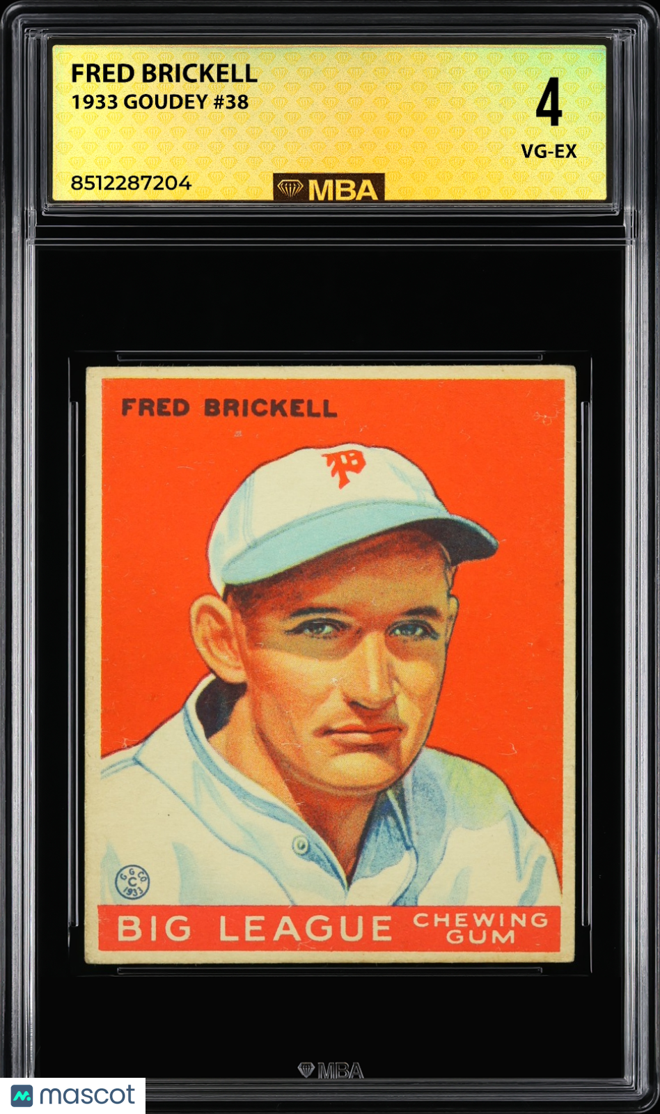 1933 Goudey Fred Brickell #38 MBA 4