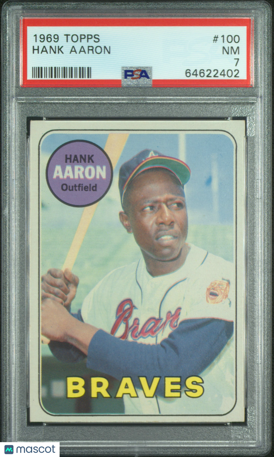 1969 Topps Hank Aaron #100 PSA 7