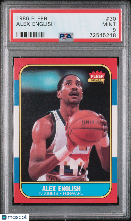 1986 Fleer Alex English #30 PSA 9