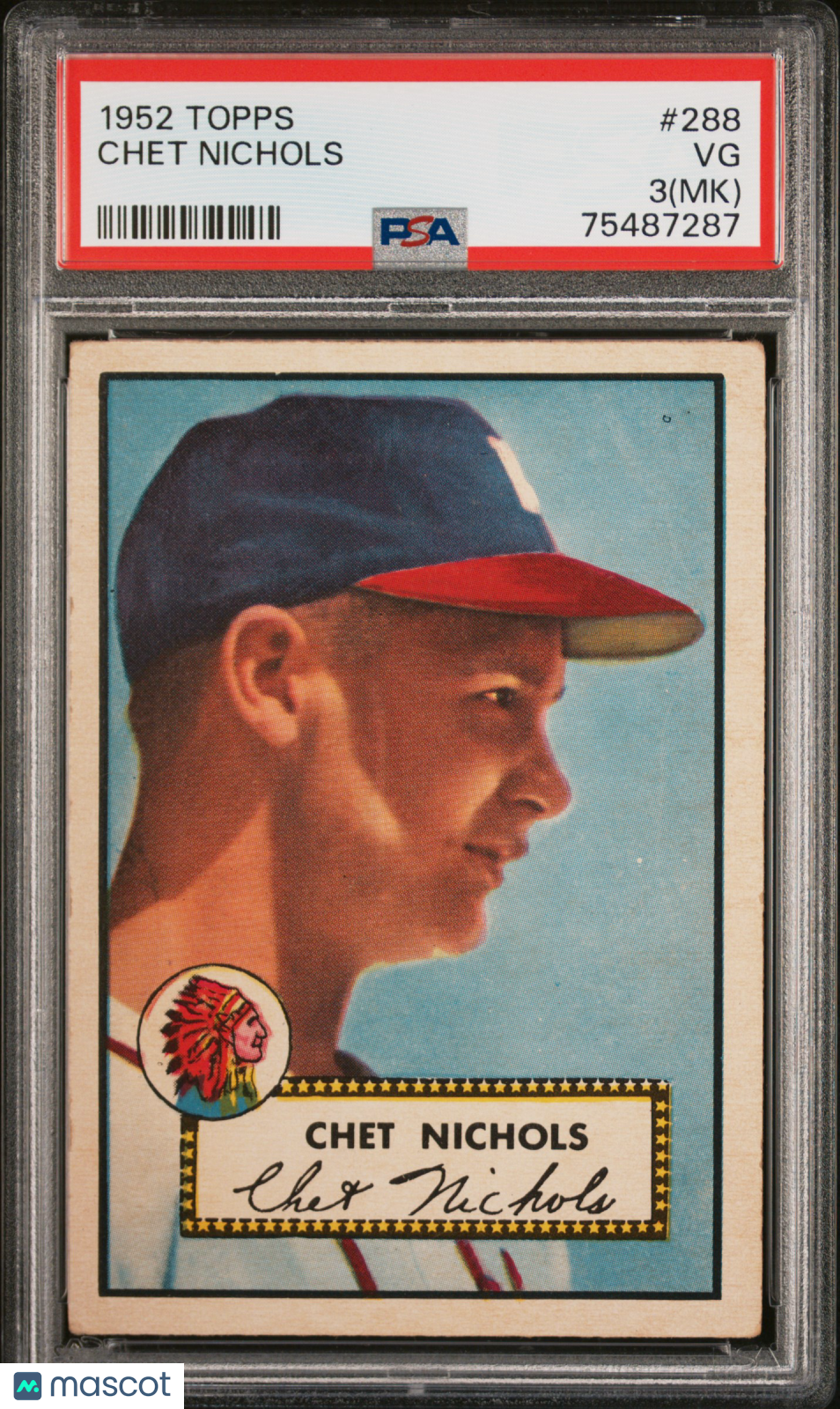 1952 Topps Chet Nichols #288 PSA 3 MK