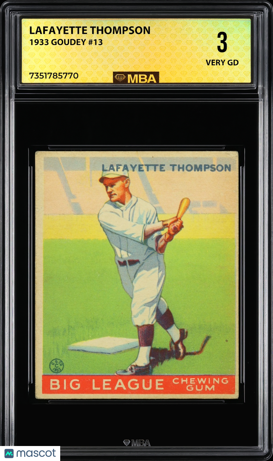 1933 Goudey Lafayette Thompson #13 MBA 3
