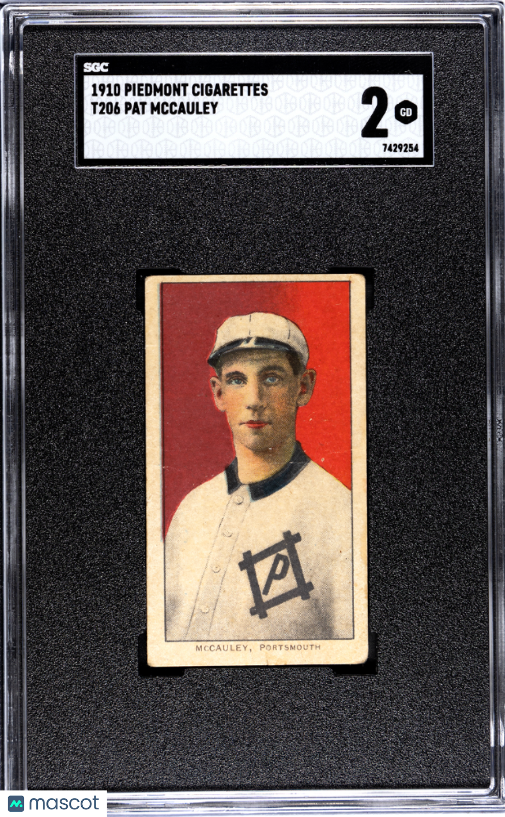1910 Piedmont Cigarettes (T206) Pat Mccauley SGC 2