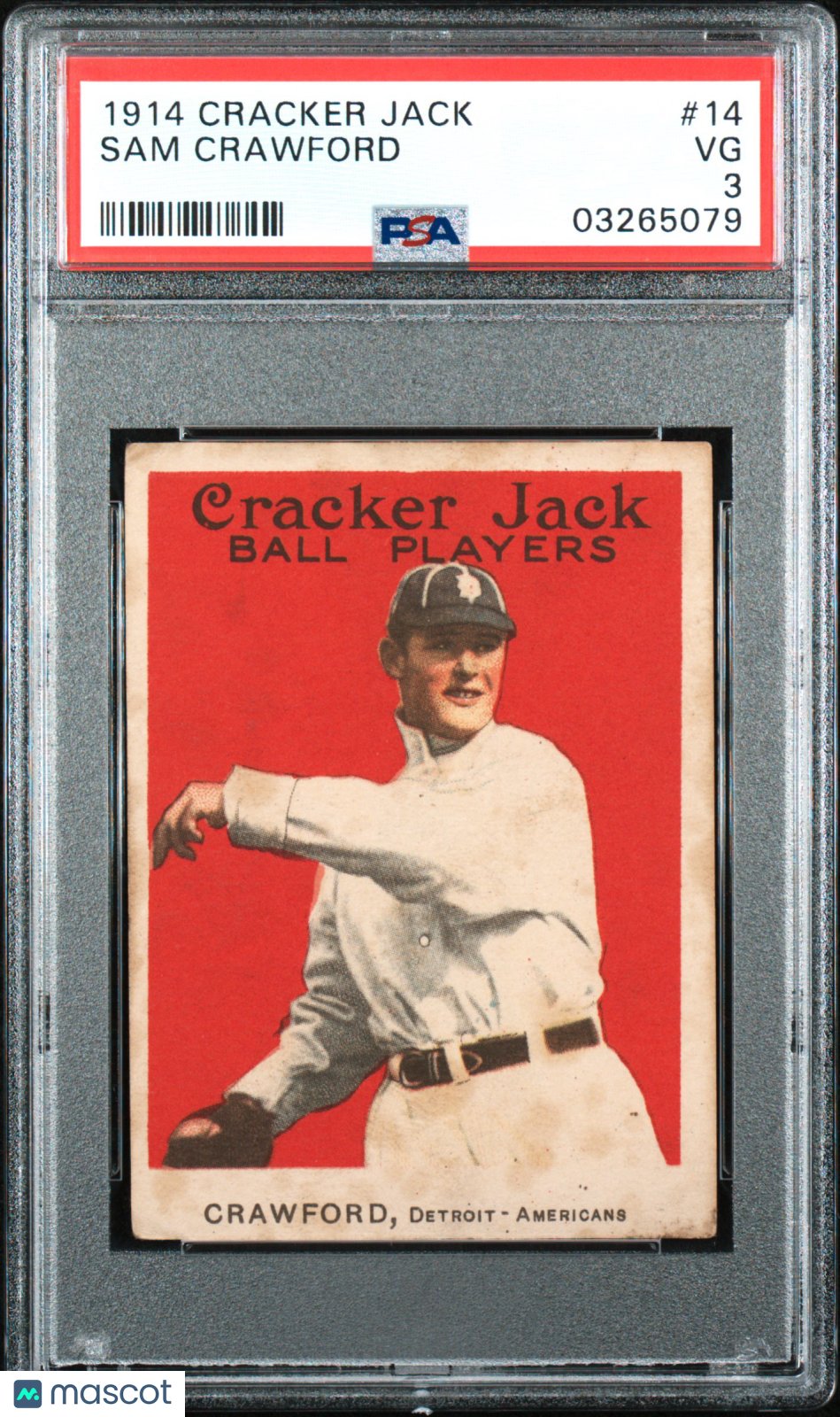 1914 Cracker Jack Sam Crawford #14 PSA 3