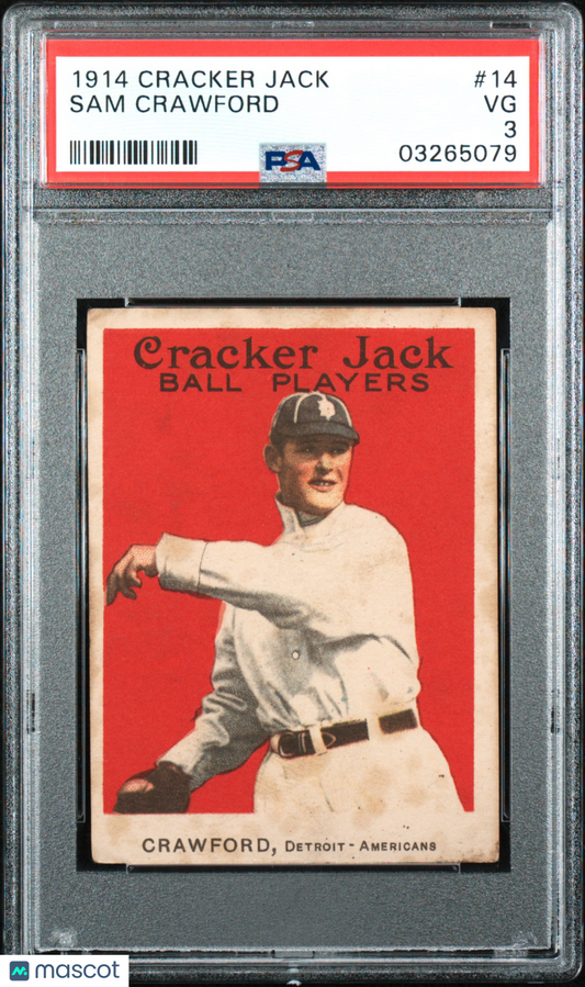 1914 Cracker Jack Sam Crawford #14 PSA 3