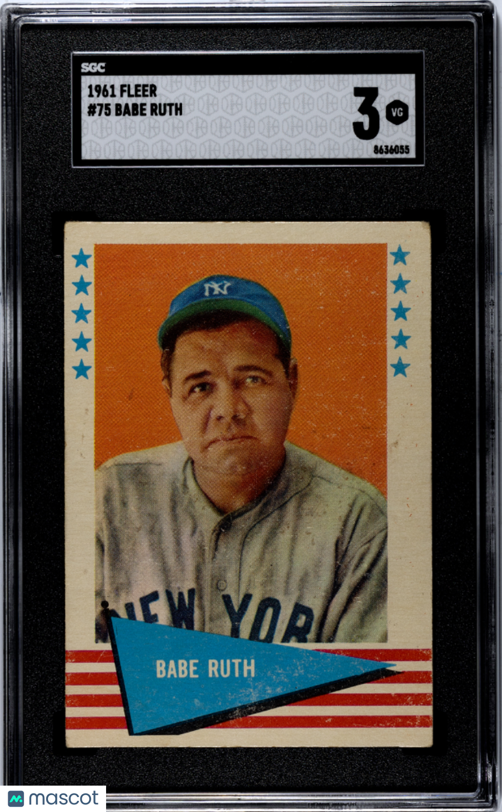 1961 Fleer Babe Ruth #75 SGC 3