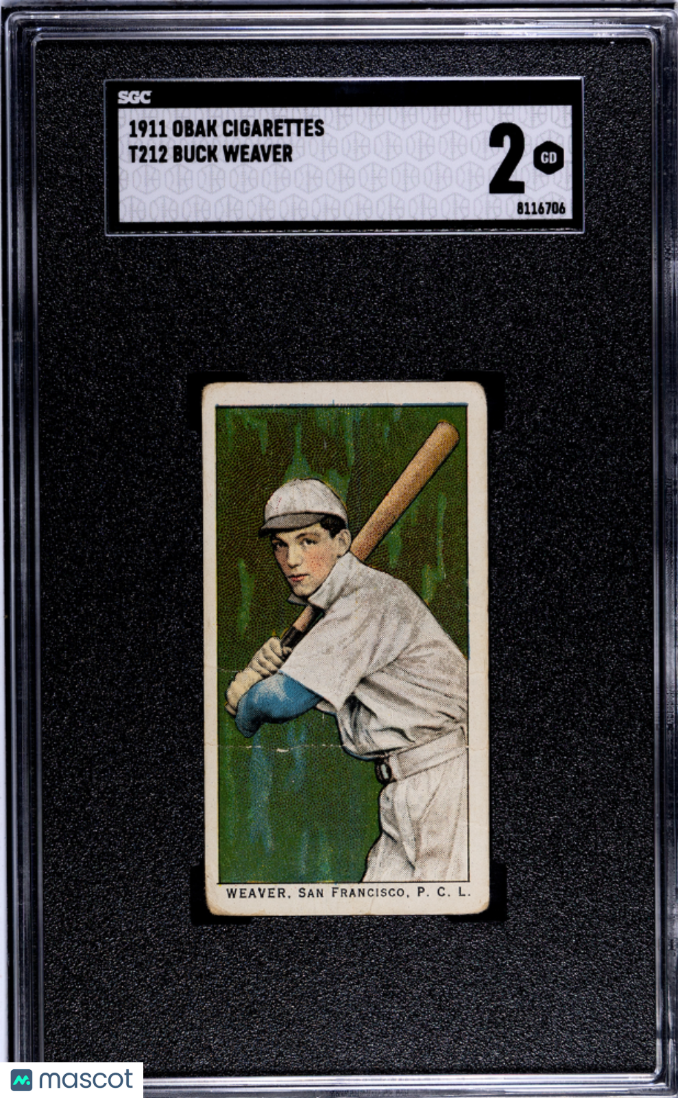 1911 Obak Cigarettes T212 (T212) Buck Weaver SGC 2