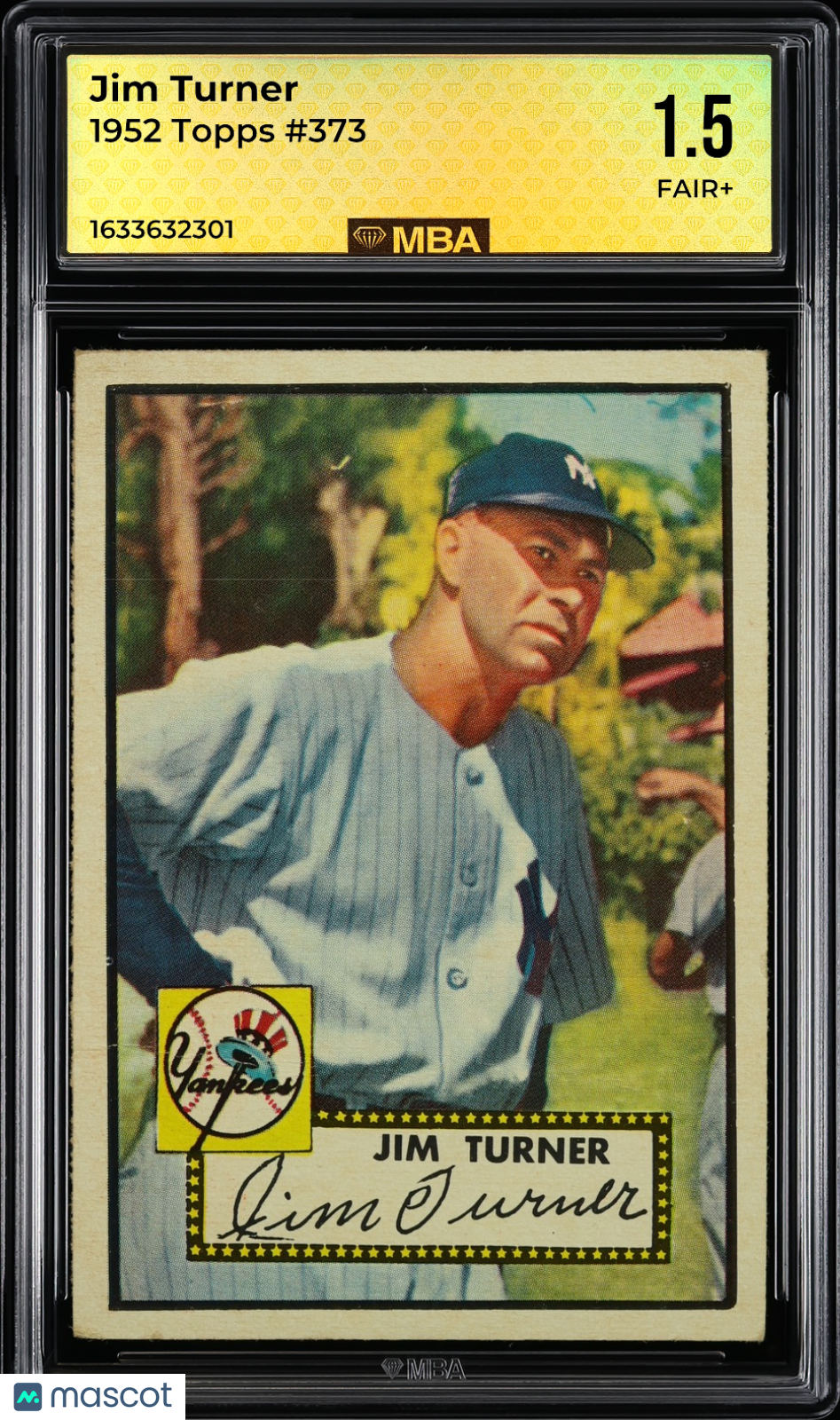 1952 Topps Jim Turner #373 MBA 1.5
