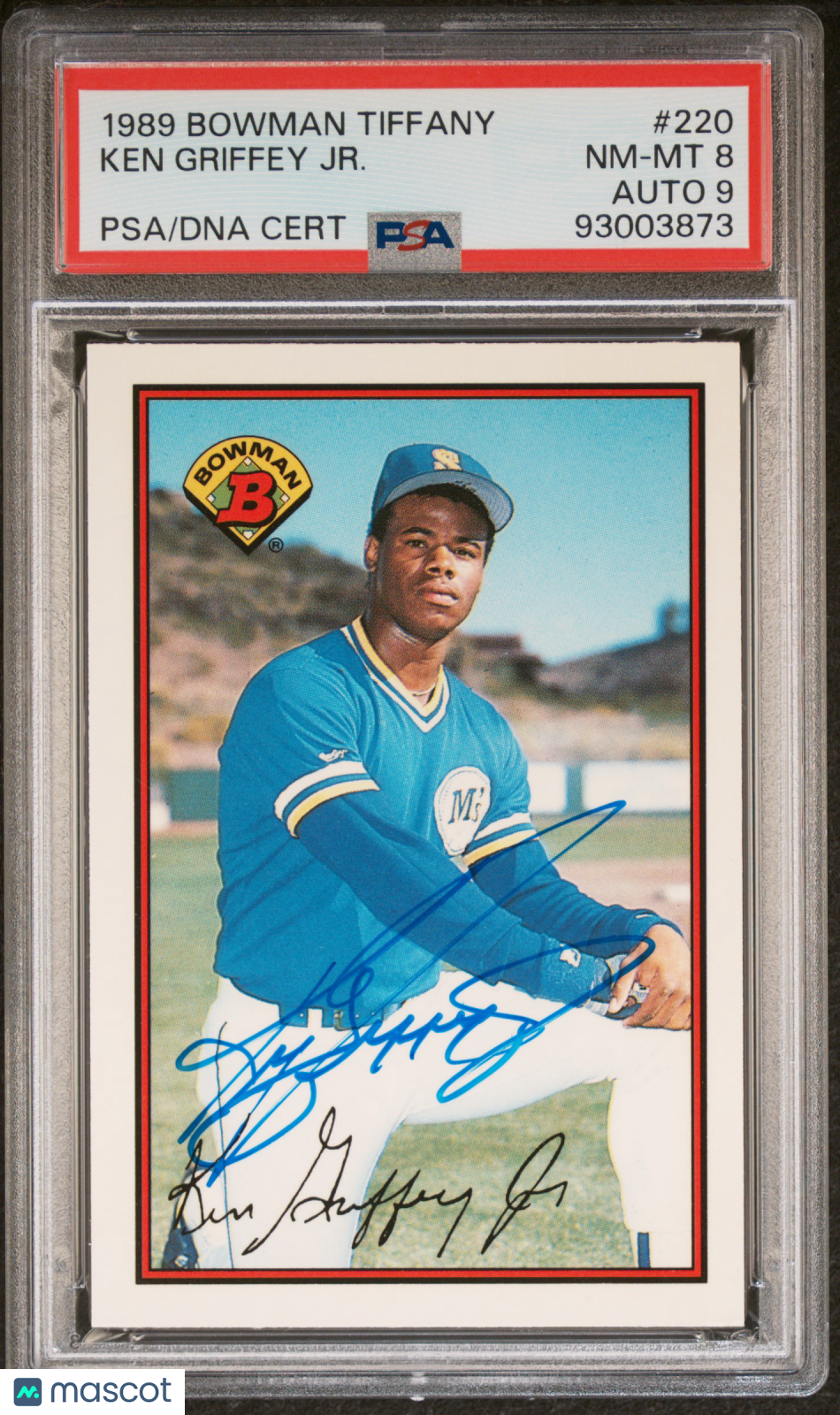 1989 Bowman Tiffany Ken Griffey JR. #220 PSA 8 Auto 9