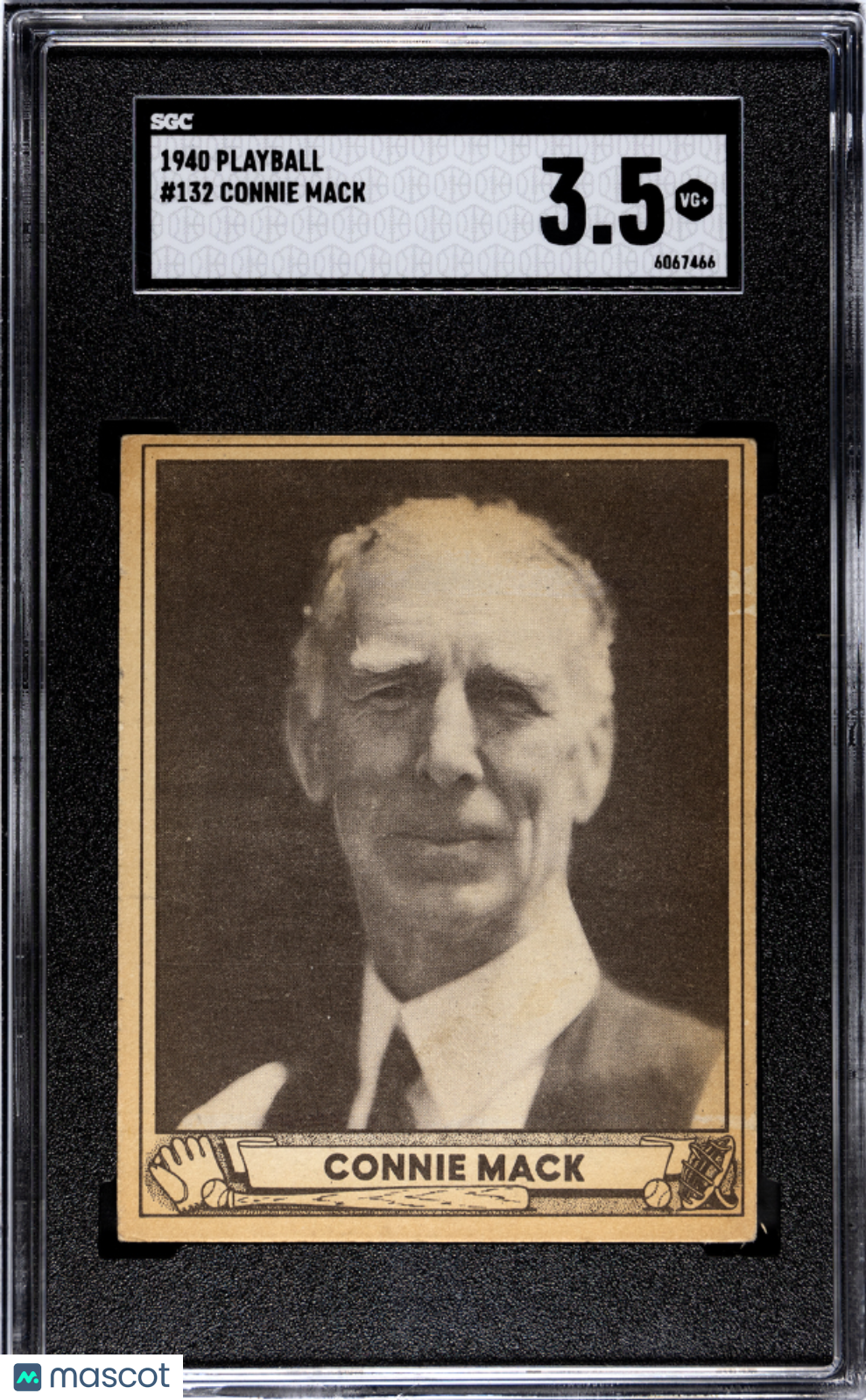 1940 Playball Connie Mack #132 SGC 3.5