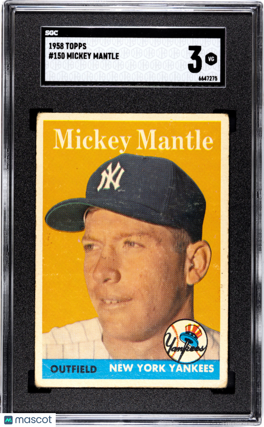 1958 Topps Mickey Mantle #150 SGC 3