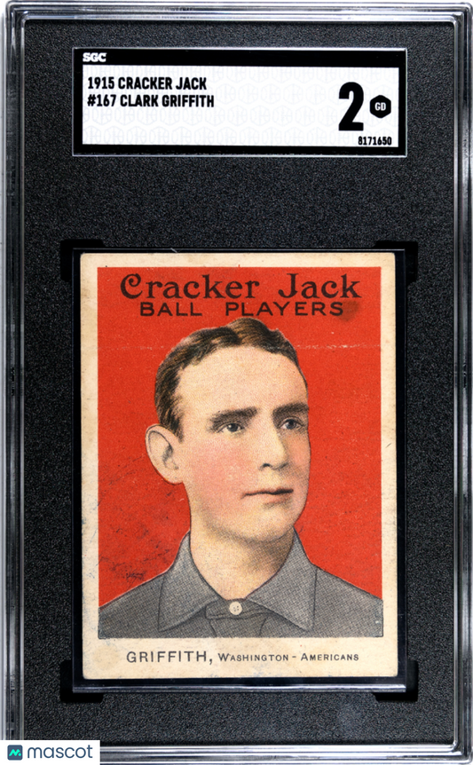 1915 Cracker Jack Clark Griffith #167 SGC 2