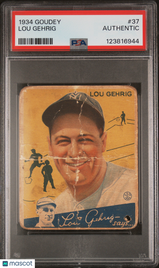 1934 Goudey Lou Gehrig #37 PSA A