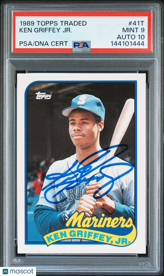 1989 Topps Traded Ken Griffey JR. #41T PSA 9 Auto 10