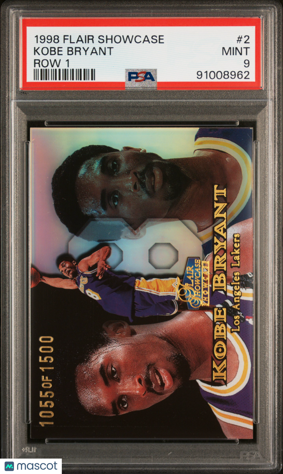1998 Flair Showcase Kobe Bryant #2 Row 1 PSA 9