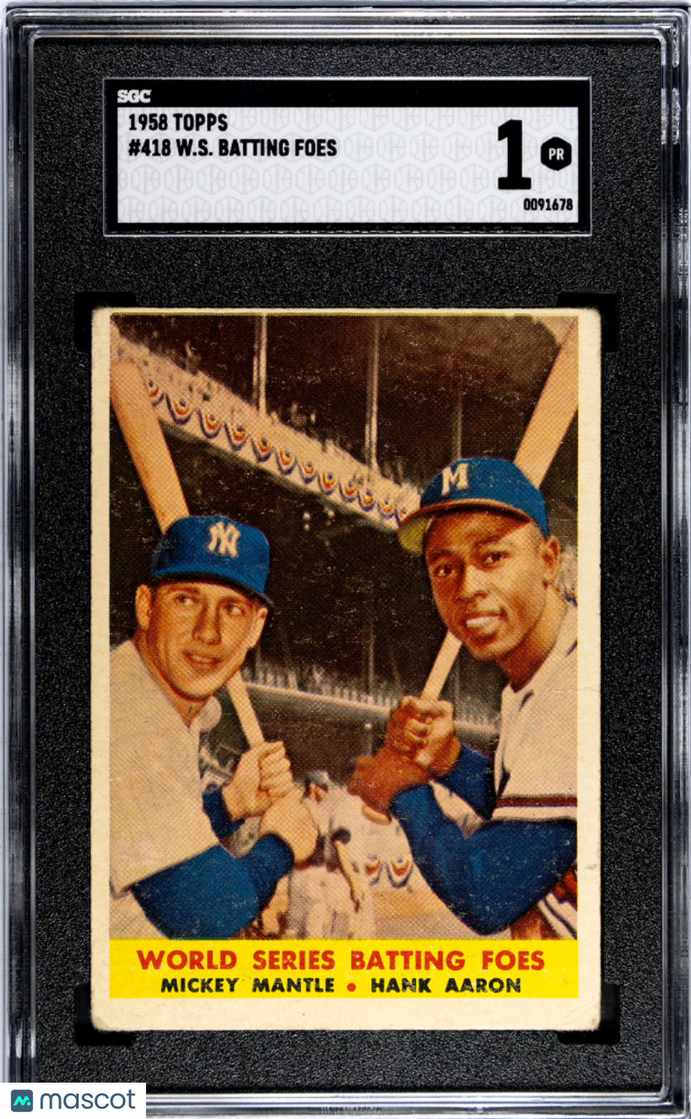 1958 Topps W. S. Batting Foes #418 SGC 1