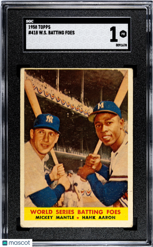 1958 Topps W. S. Batting Foes #418 SGC 1