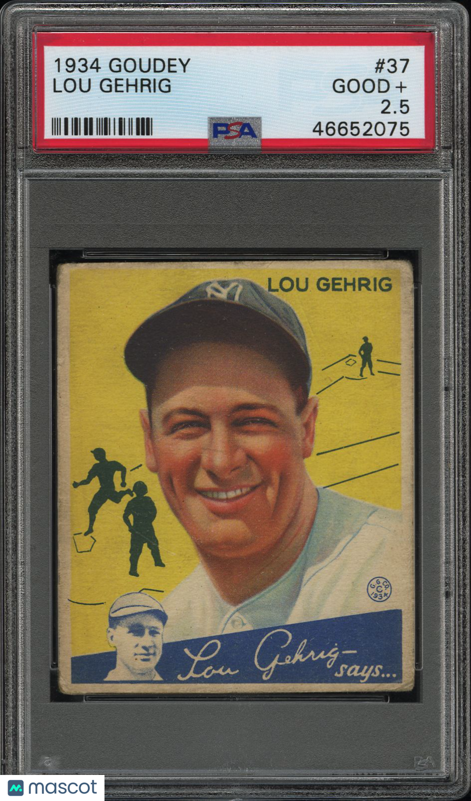 1934 Goudey Lou Gehrig #37 PSA 2.5