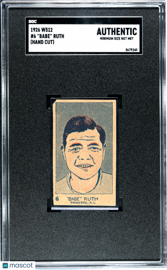 1926 W512 Babe Ruth #6 SGC A