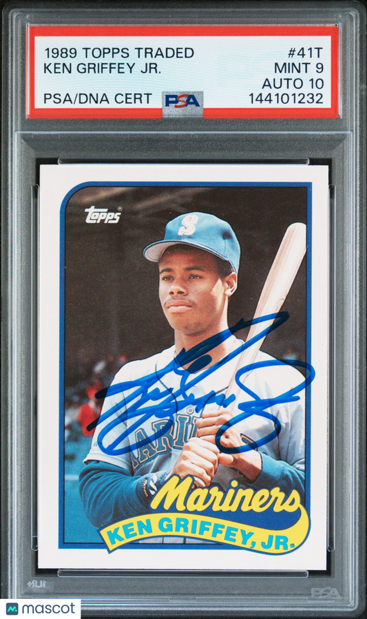 1989 Topps Traded Ken Griffey JR. #41T PSA 9 Auto 10