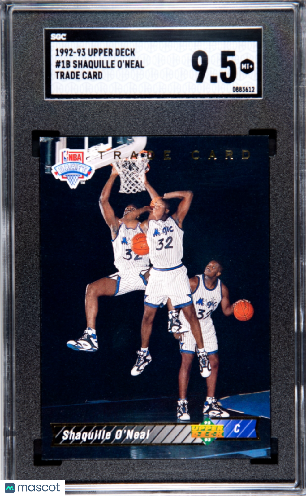 1992 Upper Deck Shaquille O'Neal #1B Trade Card SGC 9.5