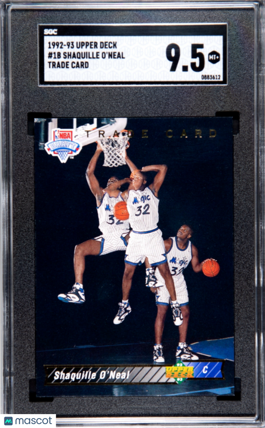 1992 Upper Deck Shaquille O'Neal #1B Trade Card SGC 9.5