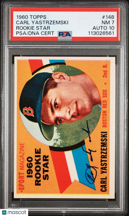 1960 Topps Carl Yastrzemski #148 Rookie Star PSA 7 Auto 10