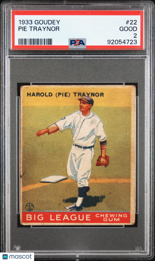 1933 Goudey Pie Traynor #22 PSA 2