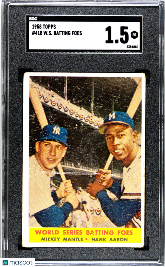 1958 Topps W. S. Batting Foes #418 SGC 1.5