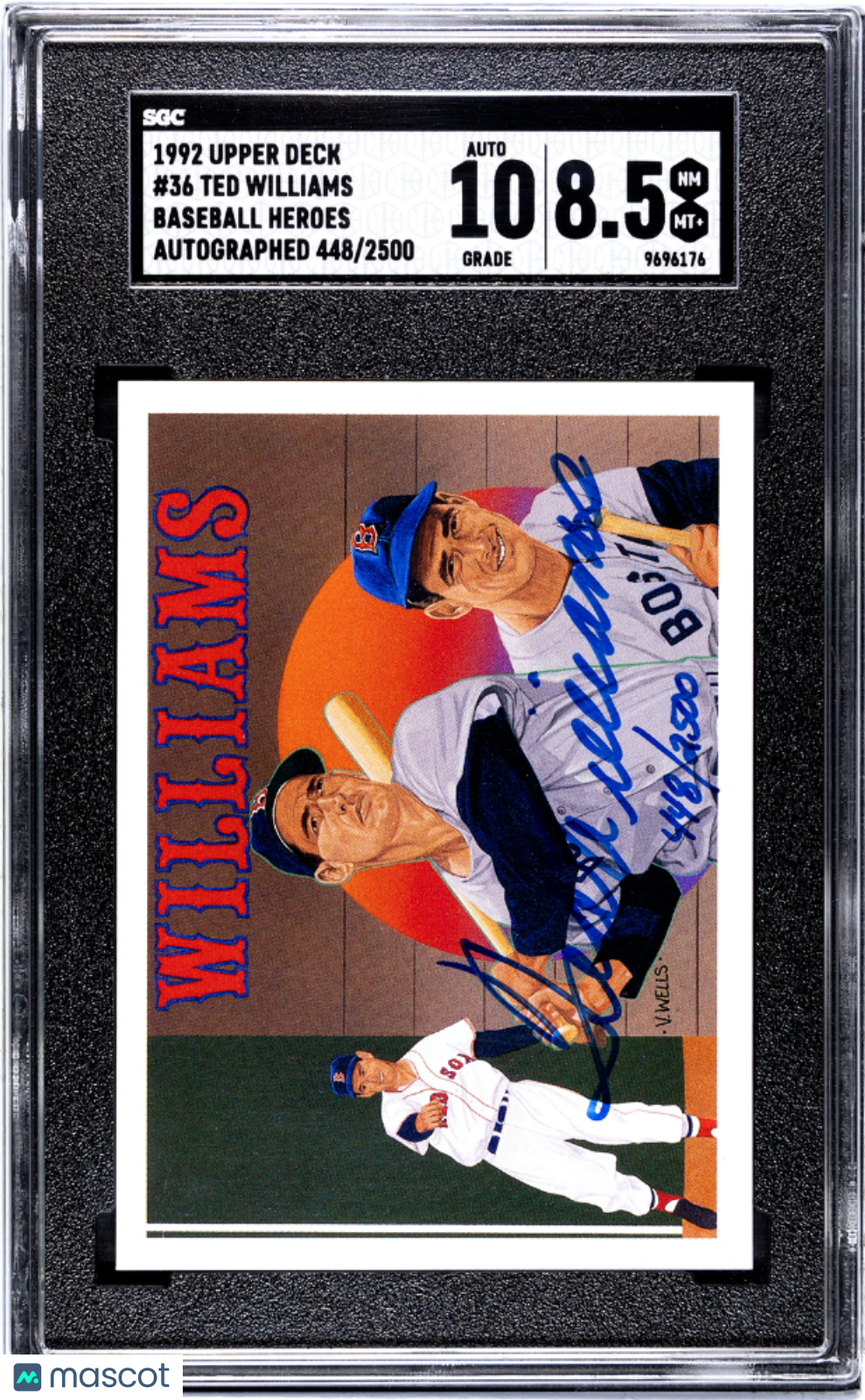 1992 Upper Deck Ted Williams #36 Baseball Heroes Autograph 2500 SGC 8.5 Auto 10