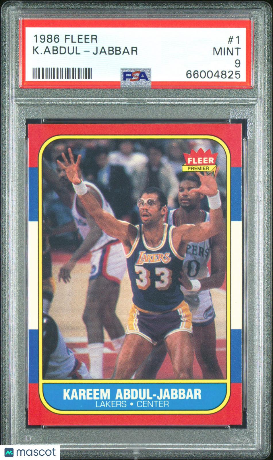 1986 Fleer Kareem Abdul-Jabbar #1 PSA 9