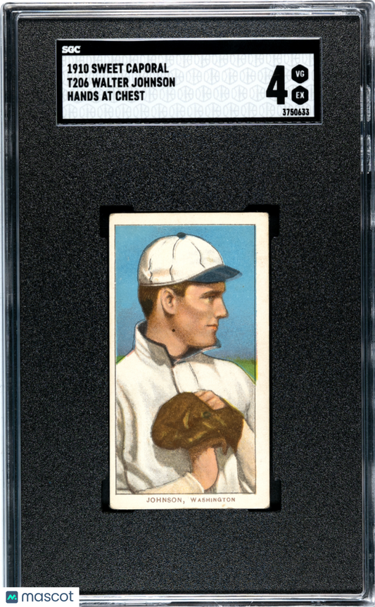 1910 Sweet Caporal (T206) Walter Johnson Hands At Chest SGC 4