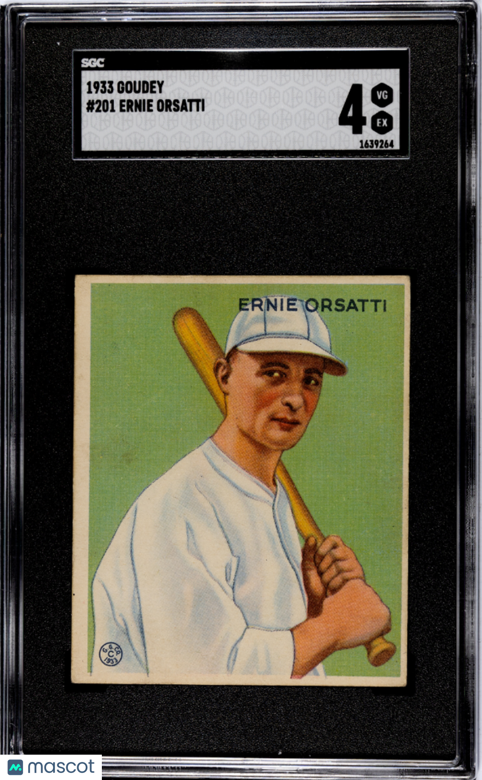 1933 Goudey Ernie Orsatti #201 SGC 4