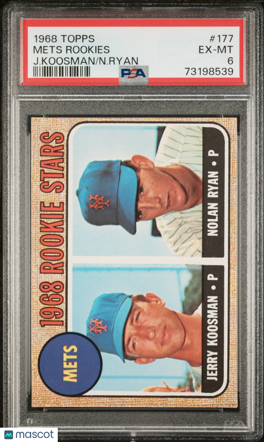 1968 Topps Mets Rookies #177 J. Koosman N. Ryan PSA 6