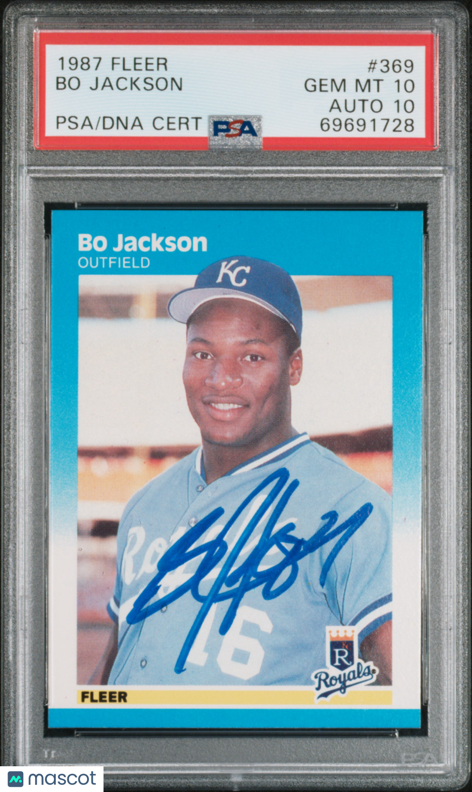 1987 Fleer Bo Jackson #369 PSA 10 Auto 10