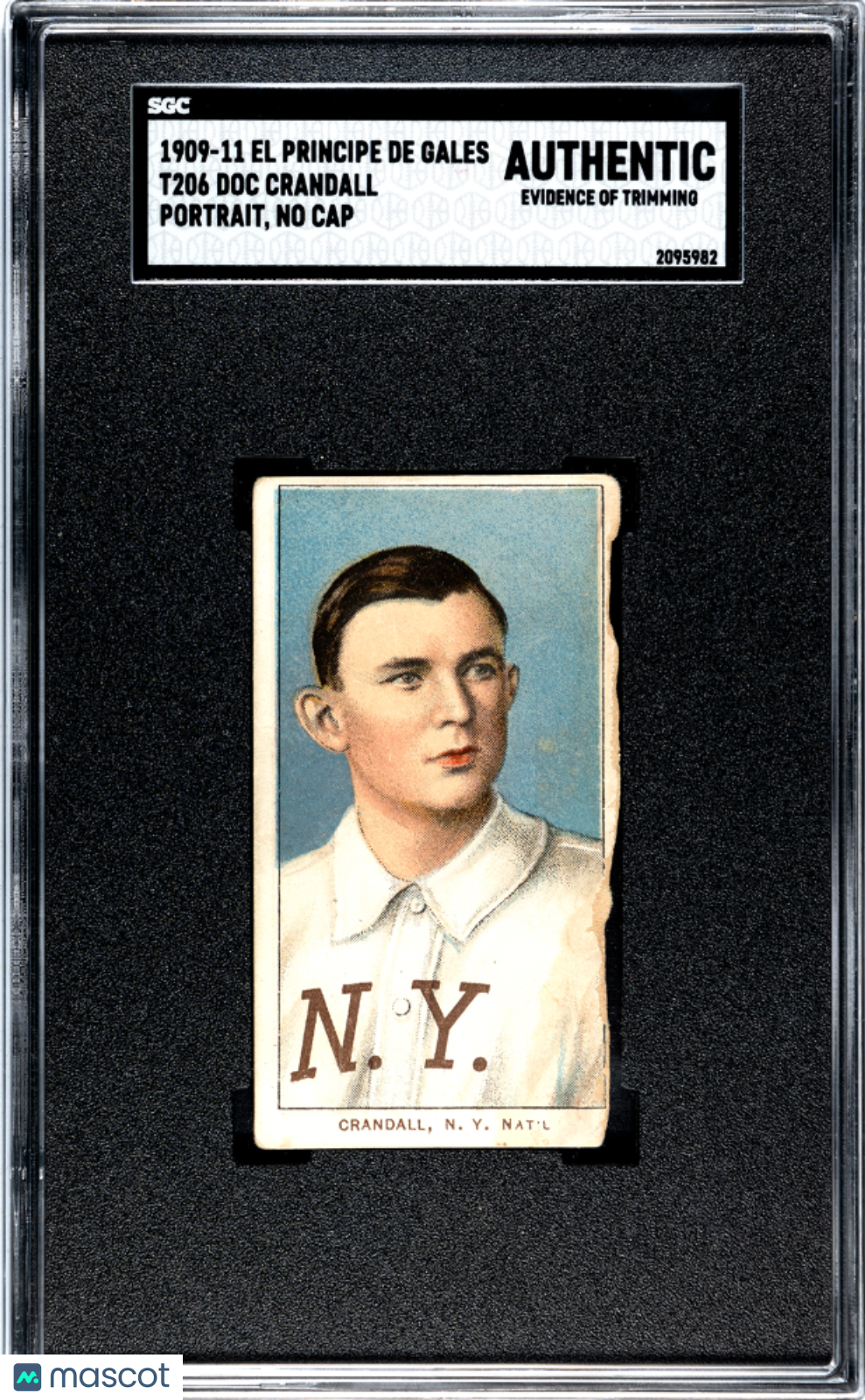 1909 El Principe De Gales (T206) Doc Crandall Portrait, No Cap SGC A