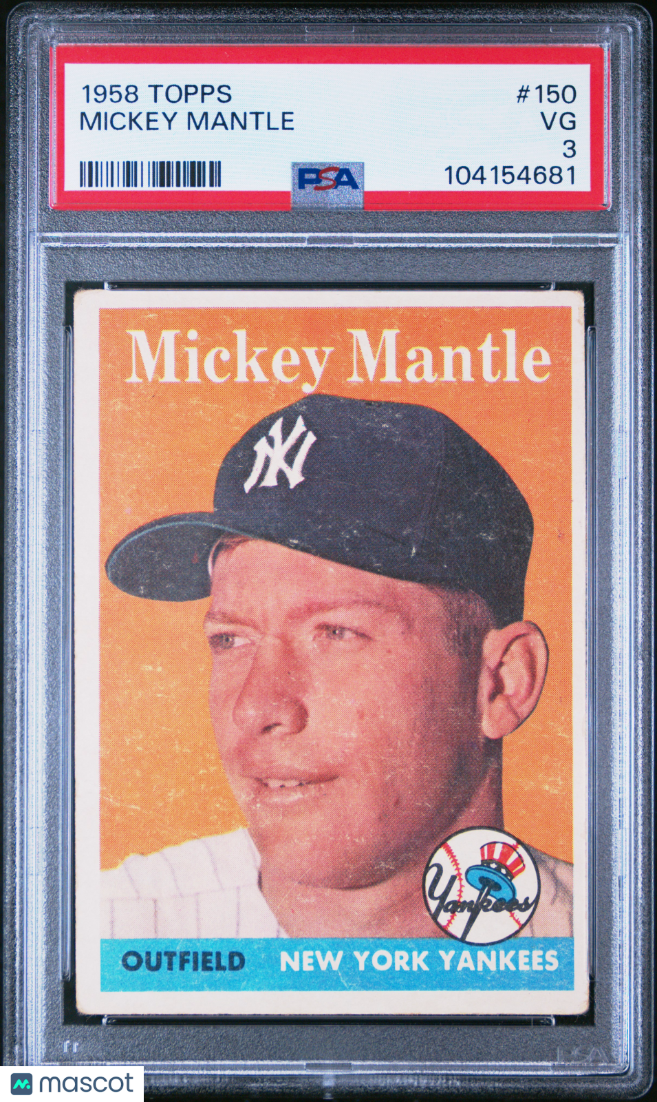 1958 Topps Mickey Mantle #150 PSA 3