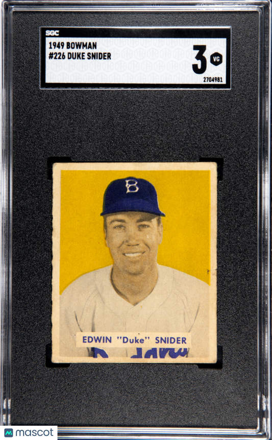 1949 Bowman Duke Snider #226 SGC 3