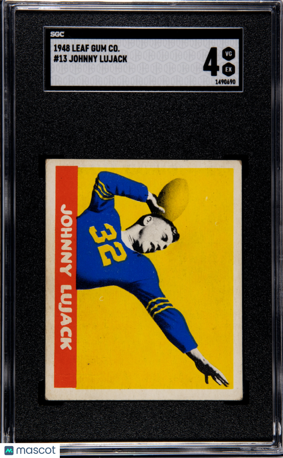1948 Leaf Gum Co. Johnny Lujack #13 SGC 4