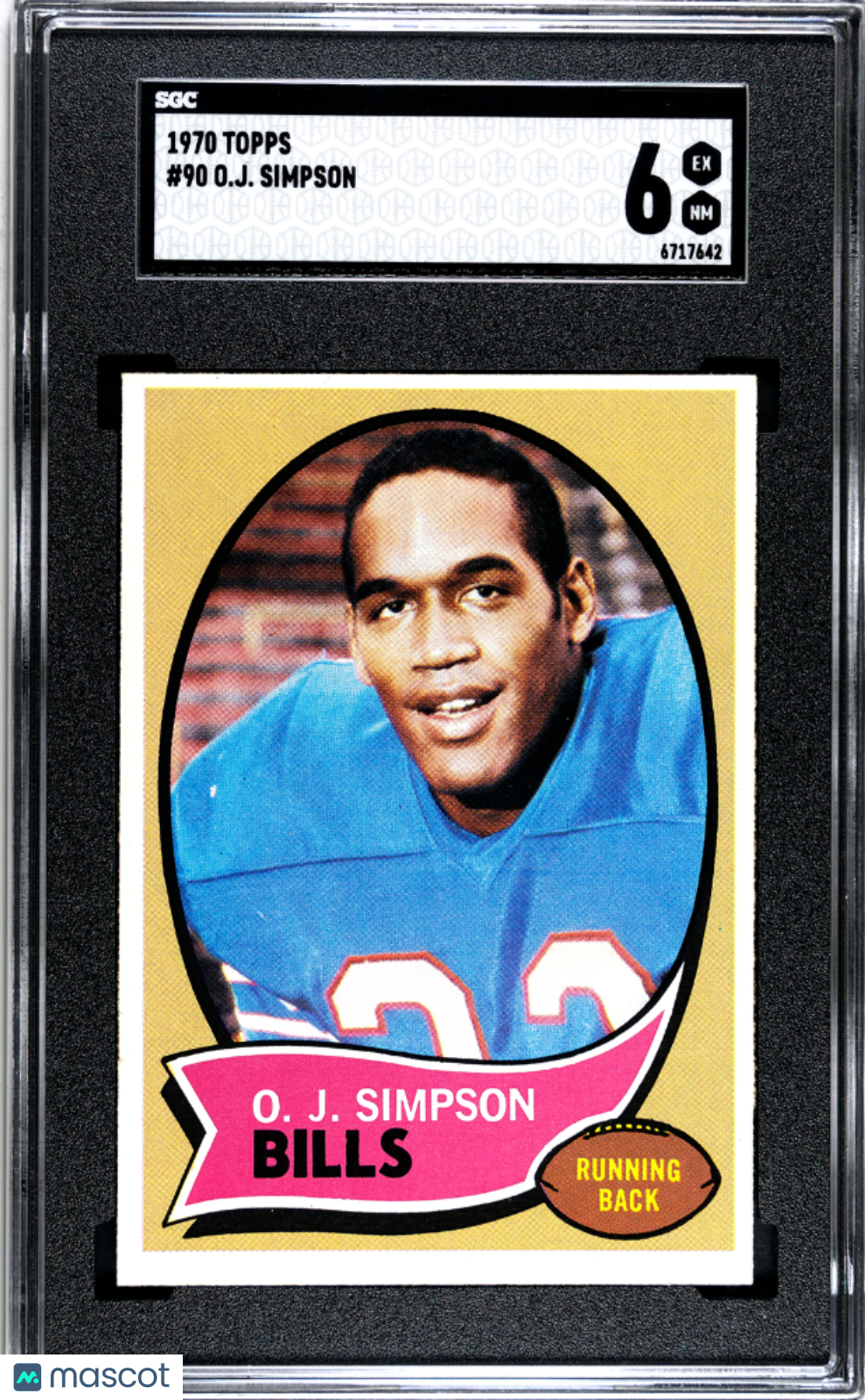 1970 Topps Oj Simpson #90 SGC 6