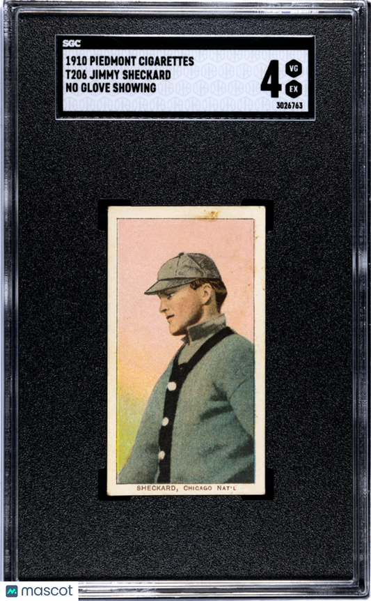 1910 Piedmont Cigarettes (T206) Jimmy Sheckard No Glove Showing SGC 4