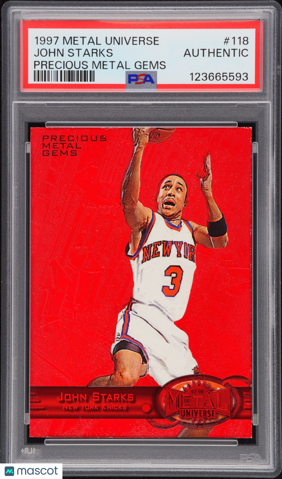 1997 Metal Universe John Starks #118 Precious Gems PSA A