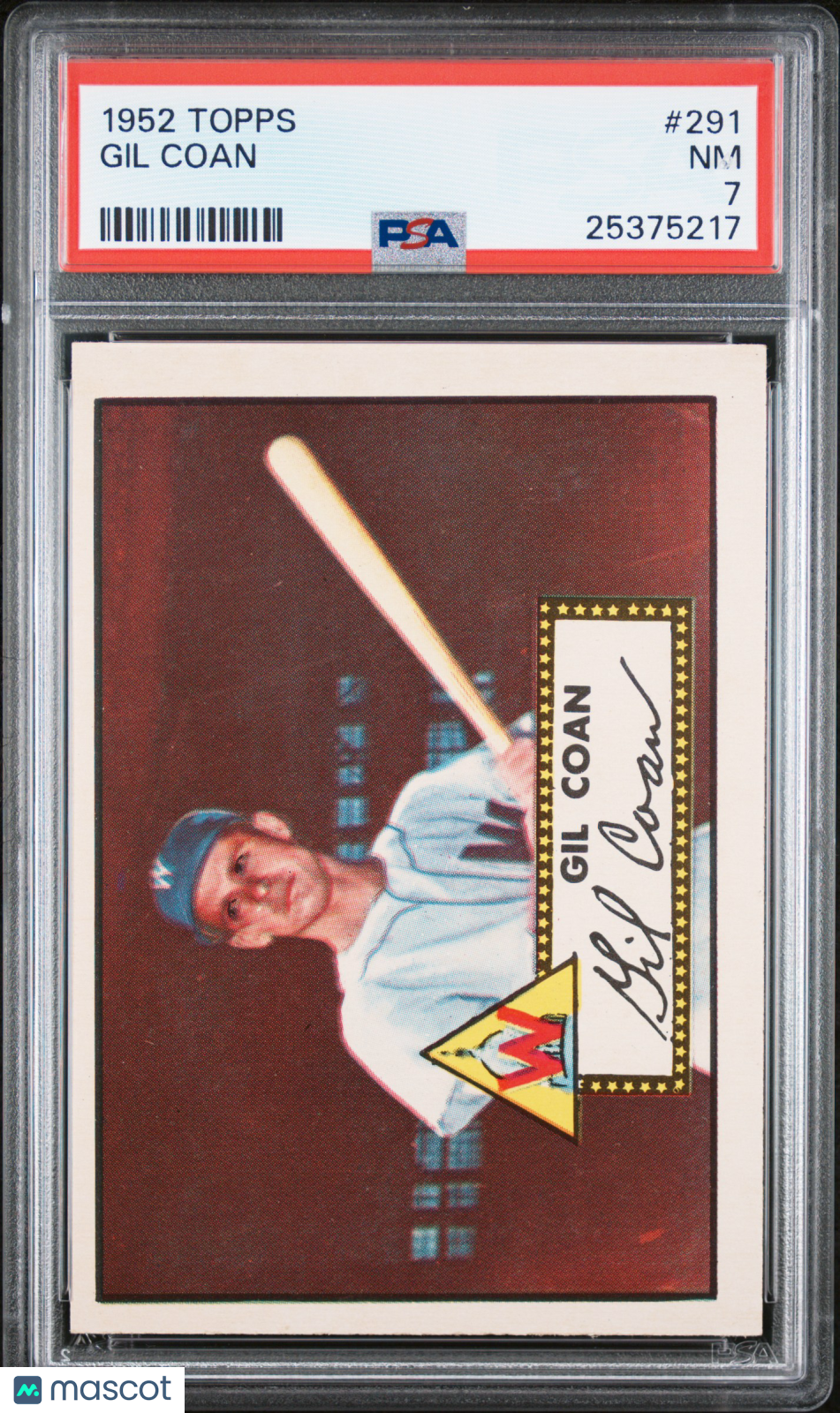 1952 Topps Gil Coan #291 PSA 7