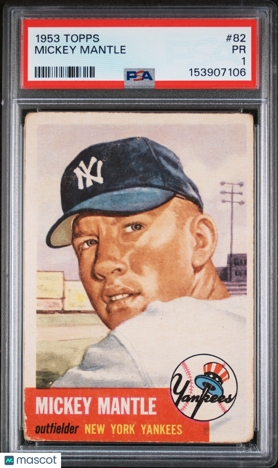 1953 Topps Mickey Mantle #82 PSA 1