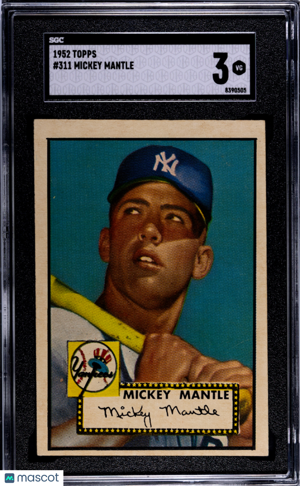 1952 Topps Mickey Mantle #311 SGC 3