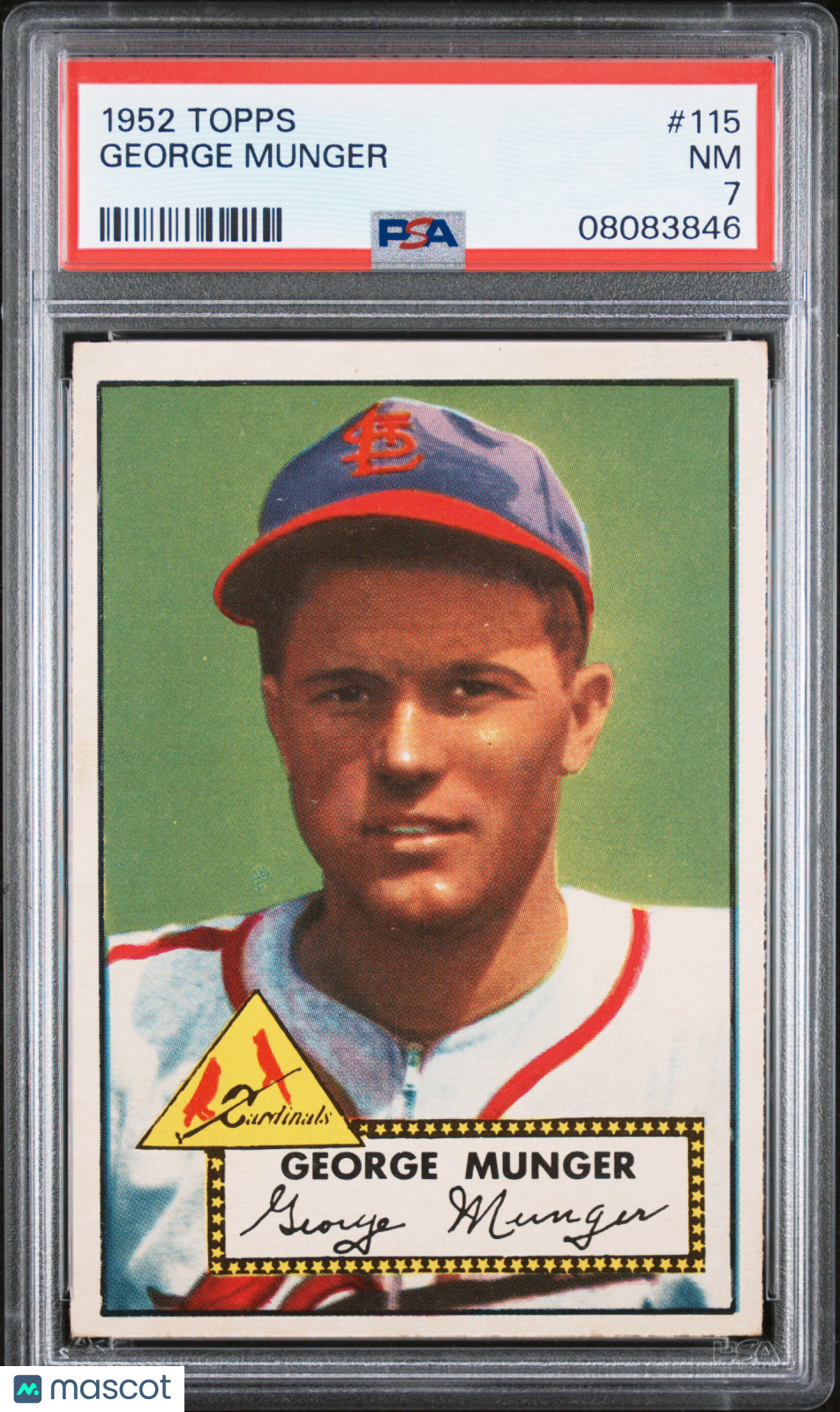 1952 Topps George Munger #115 PSA 7