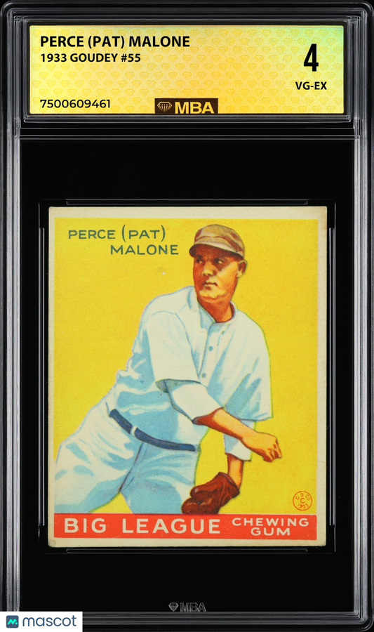 1933 Goudey Perce (Pat) Malone #55 MBA 4