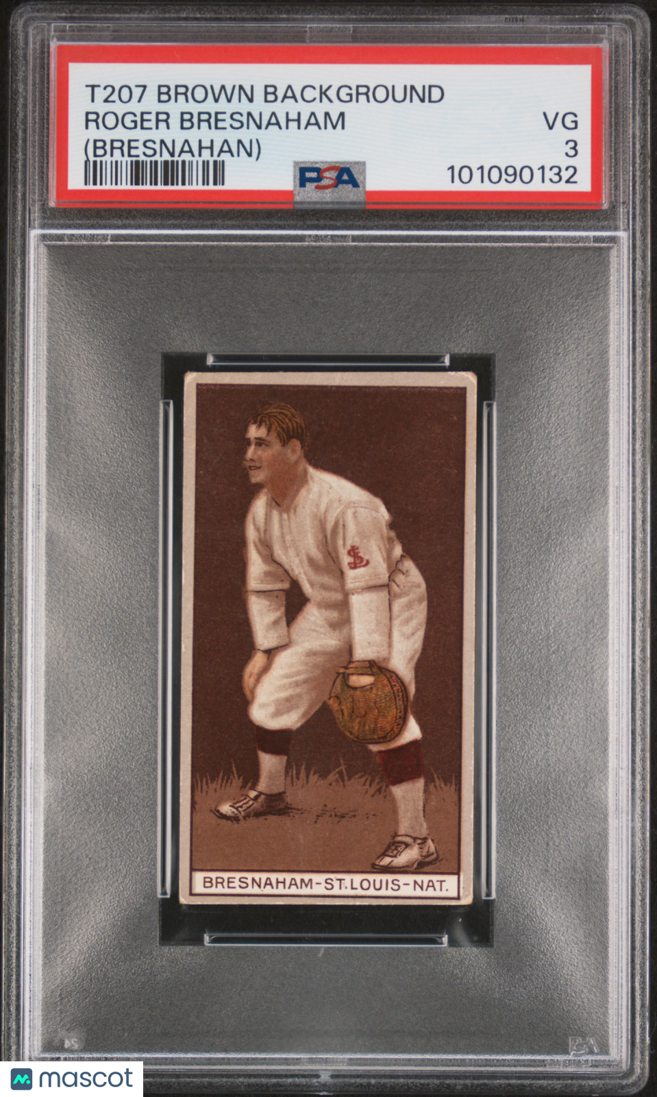 1912 T207 Brown Background Roger Bresnaham (Bresnahan) PSA 3