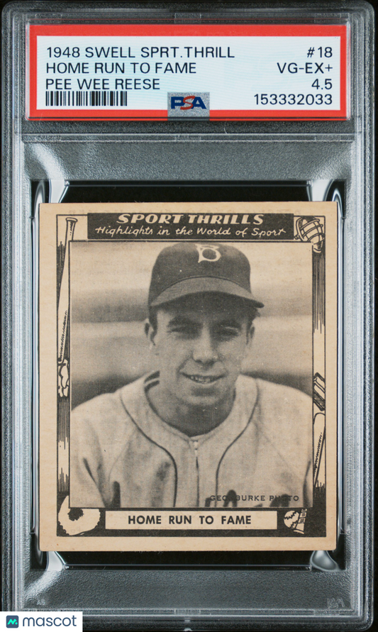 1948 Swell Sports Thrills Home Run To Fame #18 Pee Wee Reese PSA 4.5
