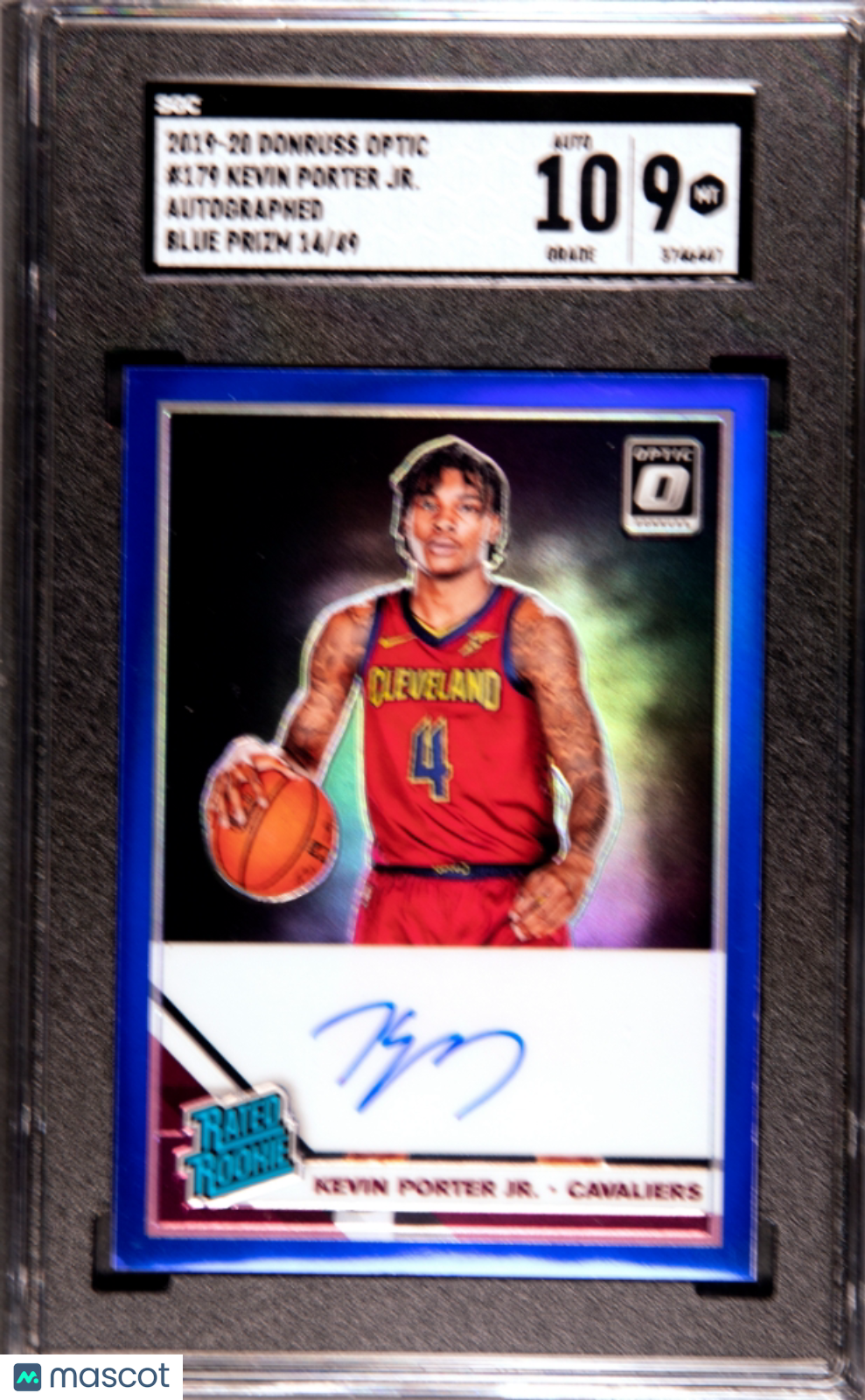 2019 Donruss Optic Kevin Porter JR. #179 Autograph Blue Prizm 49 SGC 9 Auto 10